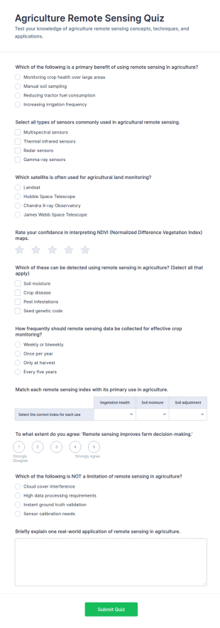 Agriculture Remote Sensing Quiz Form Template