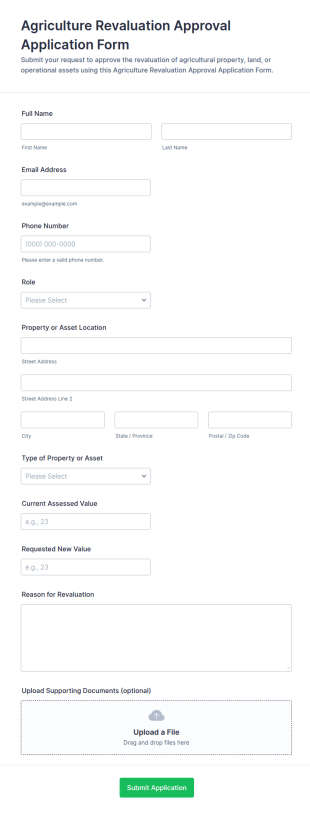 Agriculture Revaluation Approval Form Template