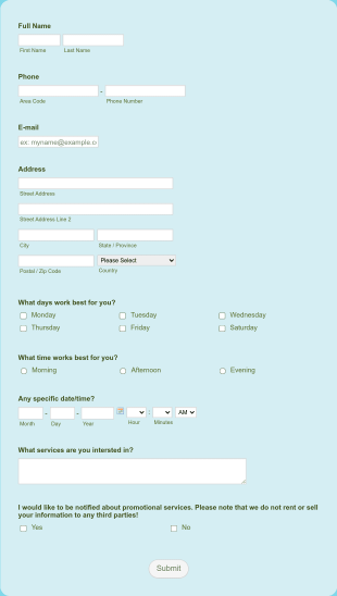 Ahm Appointment Request Form Template