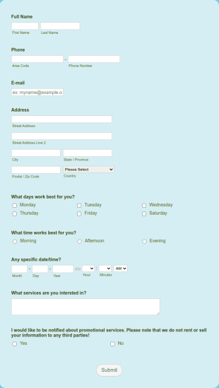 Ahm Appointment Request Form Template