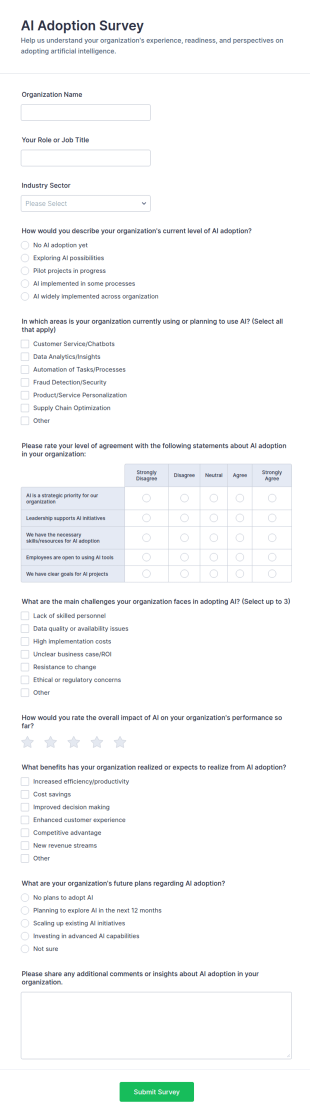 AI Adoption Survey Form Template