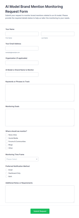 AI Brand Mention Monitoring Request Form Template