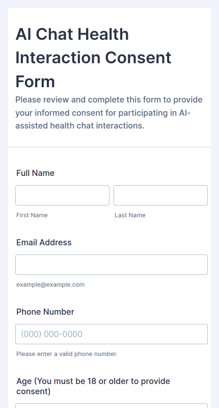 AI Chat Health Interaction Consent Form