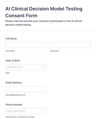 AI Clinical Decision Model Testing Consent Form Template