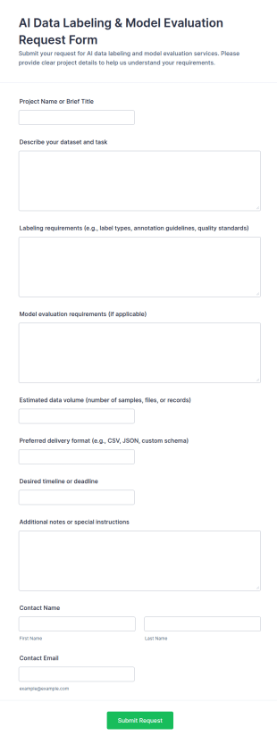 AI Data Labeling & Model Evaluation Request Form Template