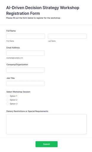 AI Driven Decision Strategy Workshop Registration Form Template