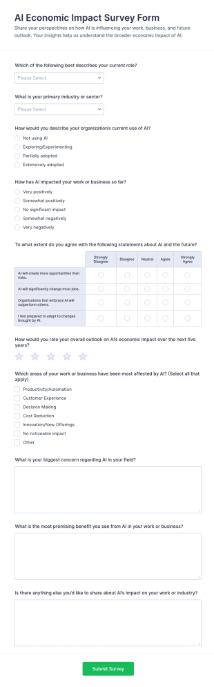 AI Economic Impact Survey Form Template