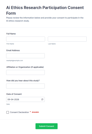 AI Ethics Research Participation Consent Form Template