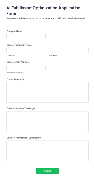 AI Fulfillment Optimization Application Form Form Template