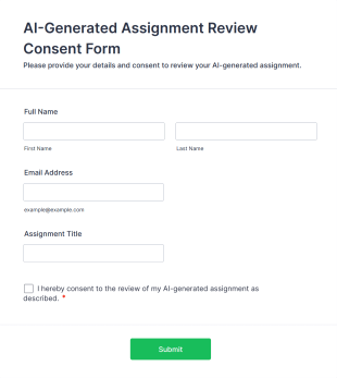 AI Generated Assignment Review Consent Form Template
