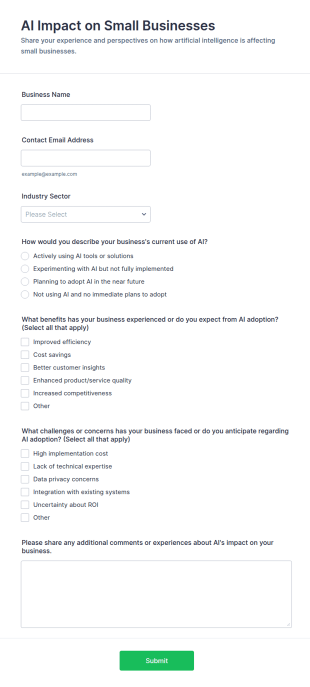 AI Impact On Small Businesses Form Template