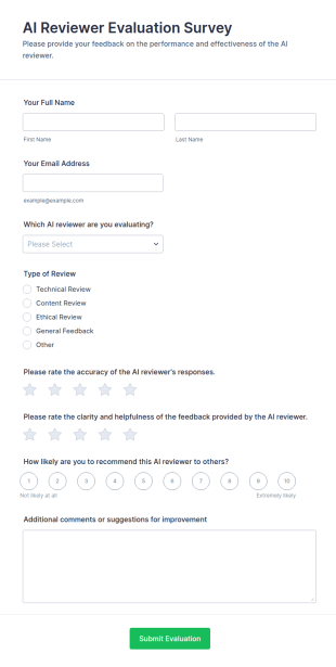 AI Reviewer Evaluation Survey Form Template