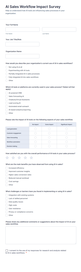 AI Sales Workflow Impact Survey Form Template