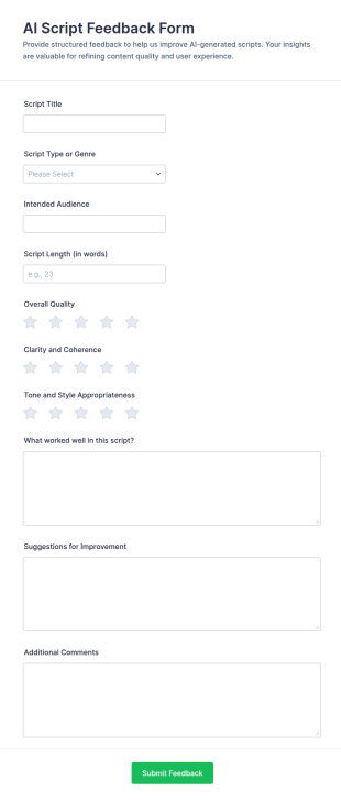 AI Script Feedback Form Template