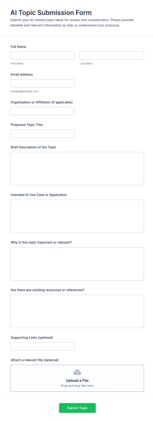 AI Topic Submission Form Template