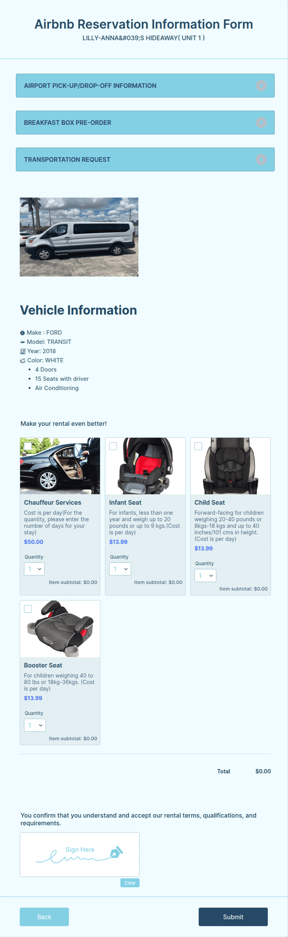 Airbnb Reservation Information Form Template | Jotform