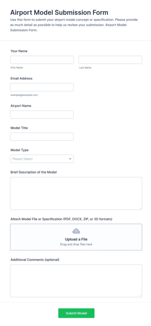 Airport Model Submission Form Template