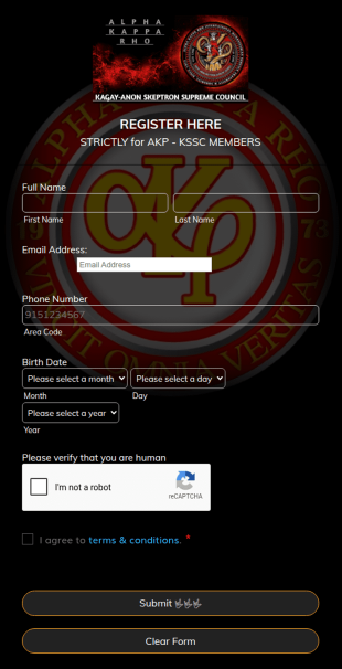 Akp Member Register Form Template