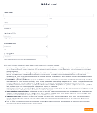 Aktivite Analizi Form Template