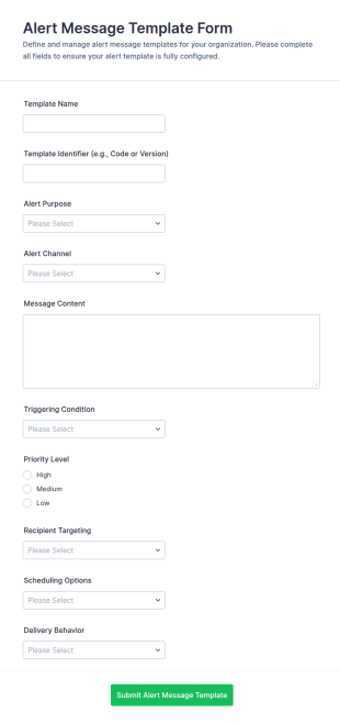 Alert Message Template Form