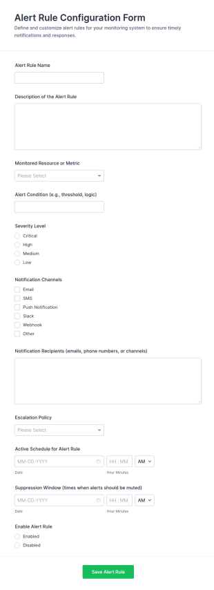 Alert Rule Configuration Form Template