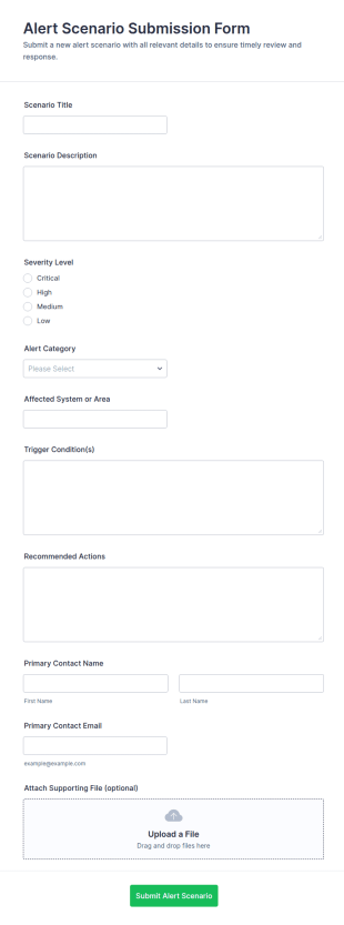 Alert Scenario Submission Form Template