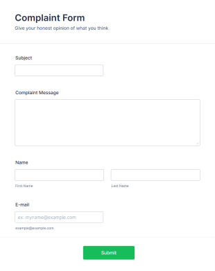 Allegation Form Template
