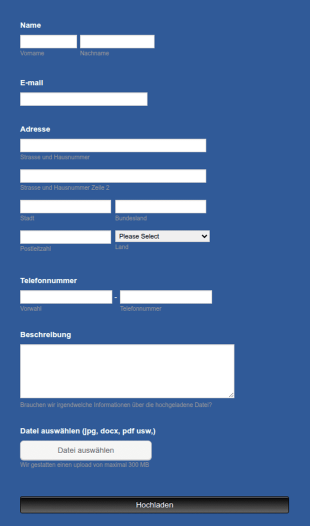 Allgemeines Datei Upload Formular