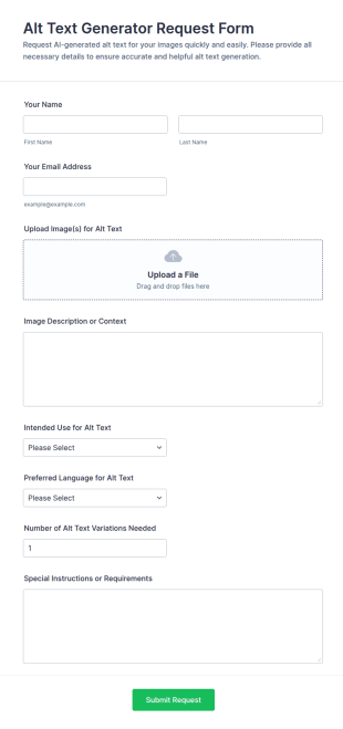 Alt Text Generator Request Form Template