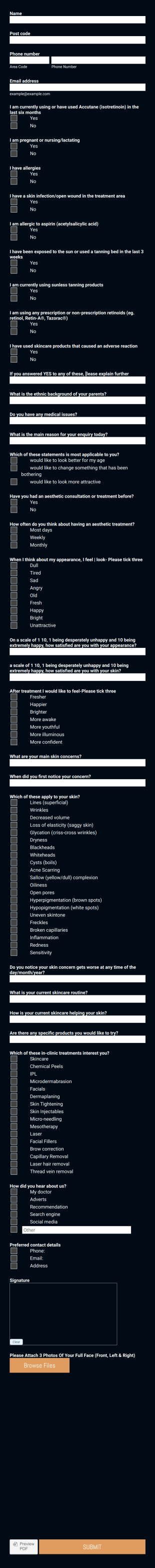 AlumierMD X Jotform Consultation Form 2021 Form Template