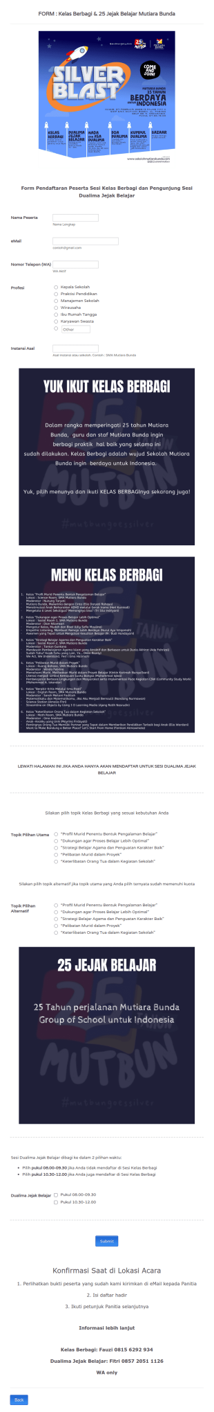 Alumni Event Registration Form In Indonesian