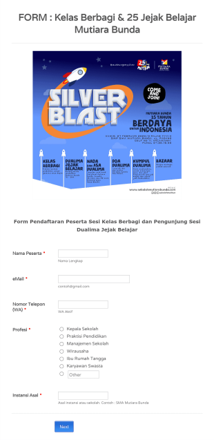 Alumni Event Registration Form In Indonesian