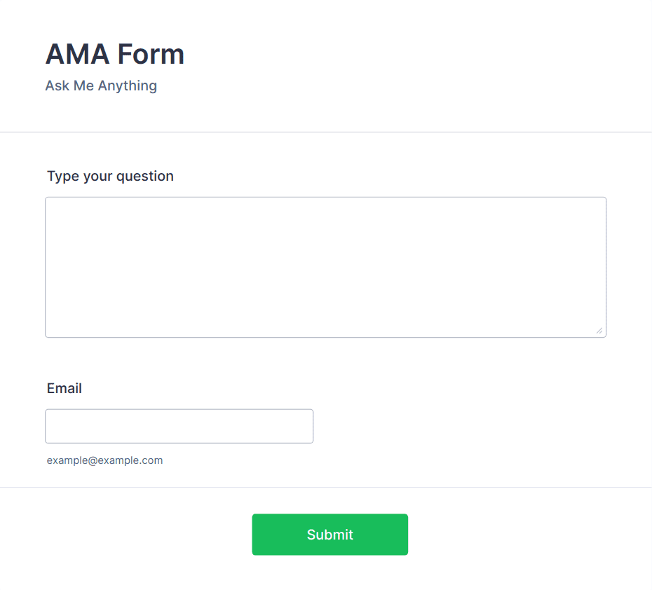 AMA Form Template | Jotform