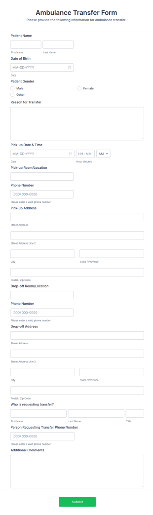 Ambulance Transfer Form Template