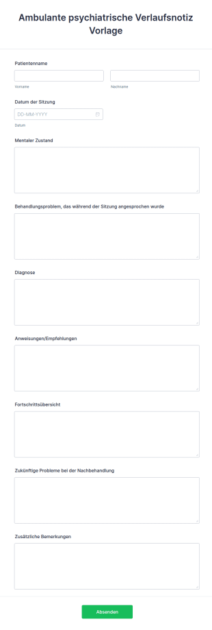 Ambulante Psychiatrische Verlaufsnotiz Vorlage