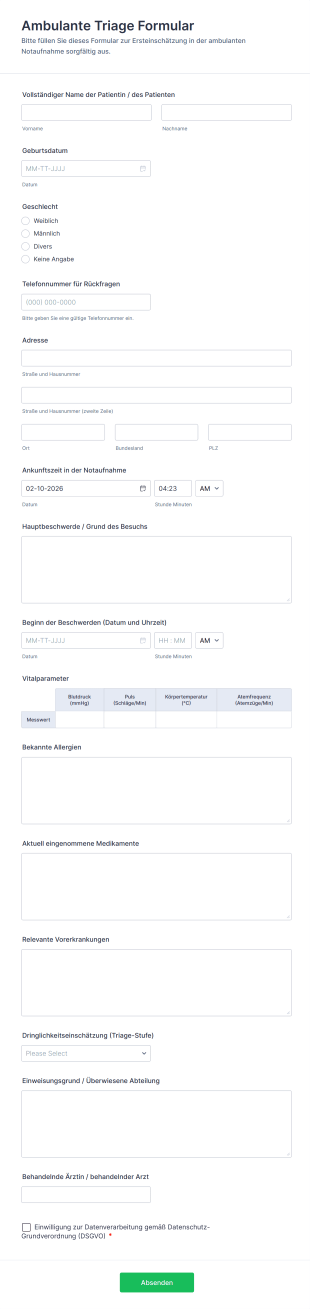 Ambulante Triage Formular