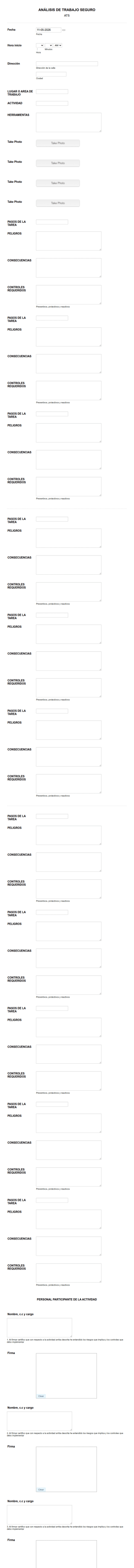 Análisis De Trabajo Seguro (Ats)