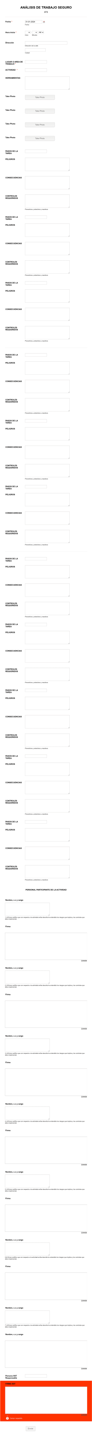 ANÁLISIS DE TRABAJO SEGURO (ATS) Form Template