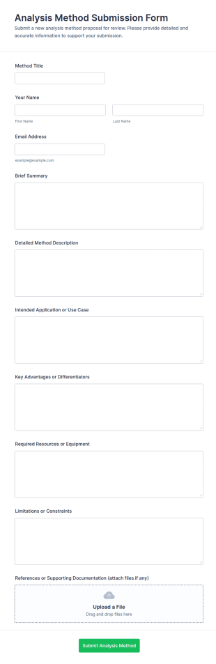 Analysis Method Submission Form Template