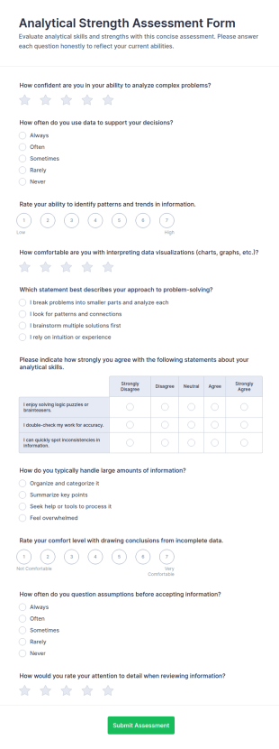 Analytical Strength Assessment Form Template
