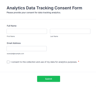 Analytics Data Tracking Consent Form Template