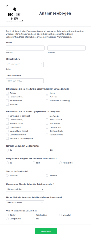 Anamnesebogen