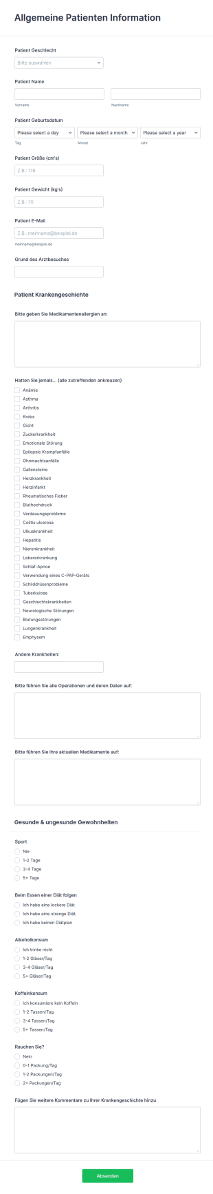 Anamneseformular