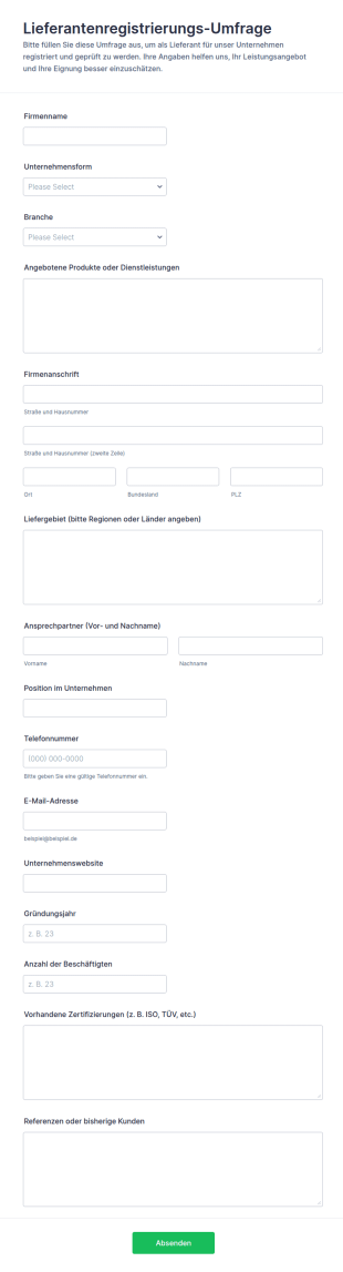 Anbietervertriebs Umfrage