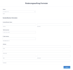 Änderungsauftrag Formular Form Template
