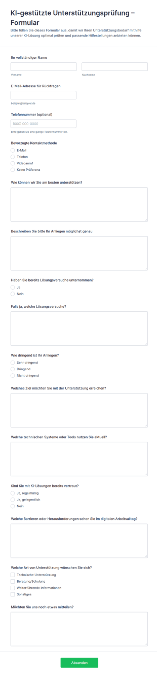 Anfrage Zum Support Audit