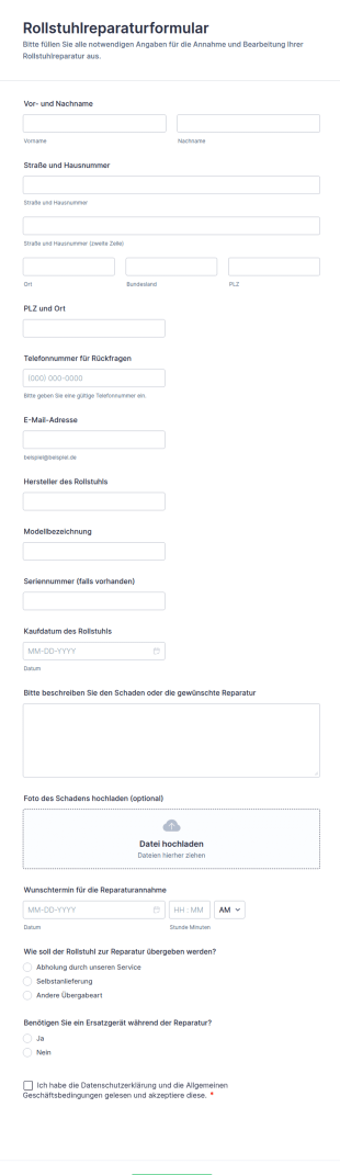Anfrage Zur Reparatur Eines Rollstuhls