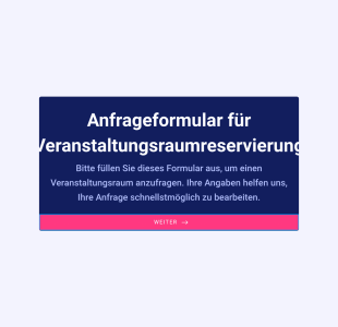 Anfrageformular Für Veranstaltungsraumreservierung