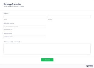 Anfrageformular Form Template