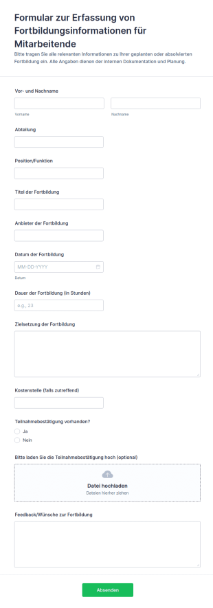 Angaben Zur Mitarbeiterschulung Form